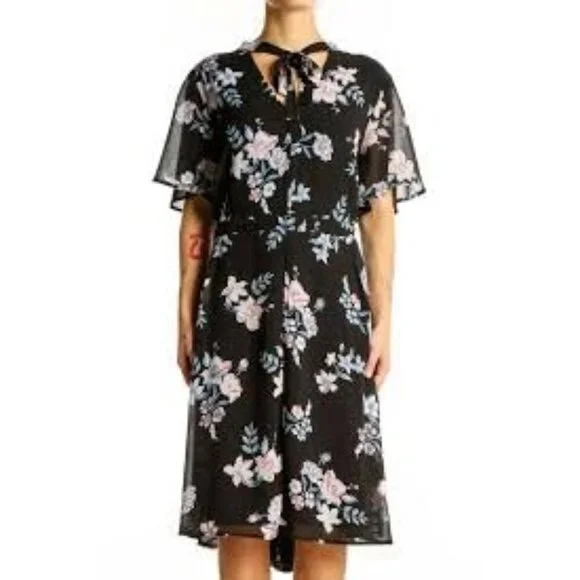45 Torrid Women's Short Sleeve Midi Dress Black Floral Size 20 - Picture 1 of 7